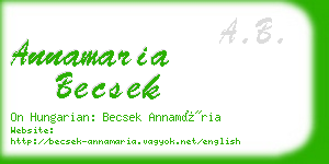 annamaria becsek business card